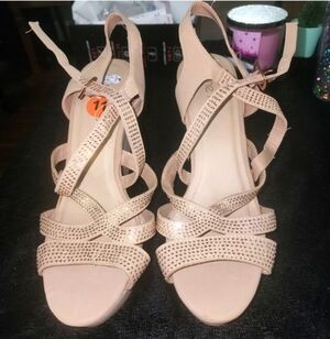 NWOT ME TOO rhinestone wedge sandal size 11